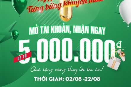Mở tài khoản - Quà tặng lên đến 5 triệu đồng